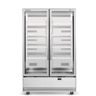 SKOPE-BME1200N-A  2 glass door Upright chiller, bottom unit, white,R290,Connect,