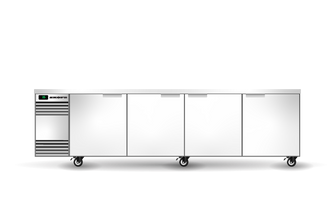 2800 x 590mm Solid - 4 Door Counter Chiller- White