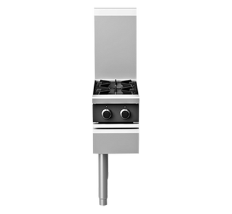 Wok End Gas Cooktop, 300mm, 2 burners, leg stand, LH or RH
