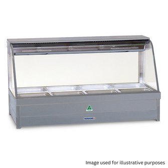 Curved Glass Hot Food Bar 2 x 4 incl. incl. 65mm Dishes & Roller Doors