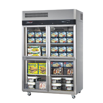 TurboAir Double GN glass split doors S/S Freezer, 1210 lt, 1260wx850dx1926h