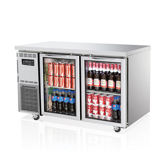 TurboAir Under Counter chiller, 311lt, 2 glass doors, 1200 x700 x850h