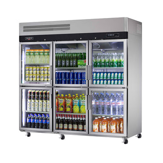 TurboAir Triple GN glass split doors S/S Fridge, 1868 lt, 1900wx850dx1926h