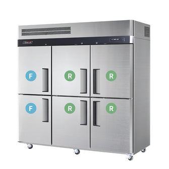 TurboAir Triple GN solid split doors S/S Fridge/ Freezer, 1900wx850dx1926h
