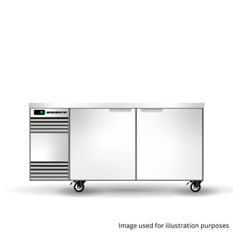 1580 x 590mm Solid - 2 Door Counter Chiller- White