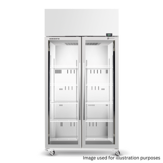 SKOPE-SKT1000N-A 2 glass door Upright chiller,S/Steel,R290,Connect, 1130mm wide