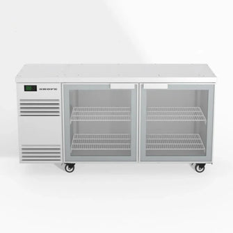 1580 x 590mm Glass - 2 Door Counter Chiller- White