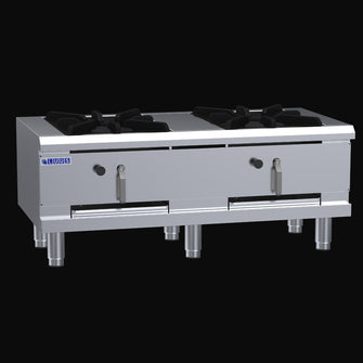 Compact Double stock pot boiler, duckbill burners, air cooled, 180MJ , 1200wide