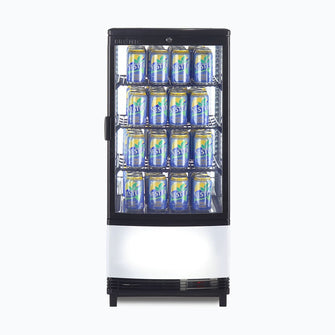 Counter Top Chiller, curved glass door, 78 litres, LED lights, lock