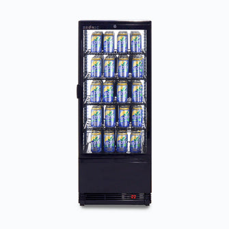 Counter Top Chiller, flat glass door, 100 litres, LED lights