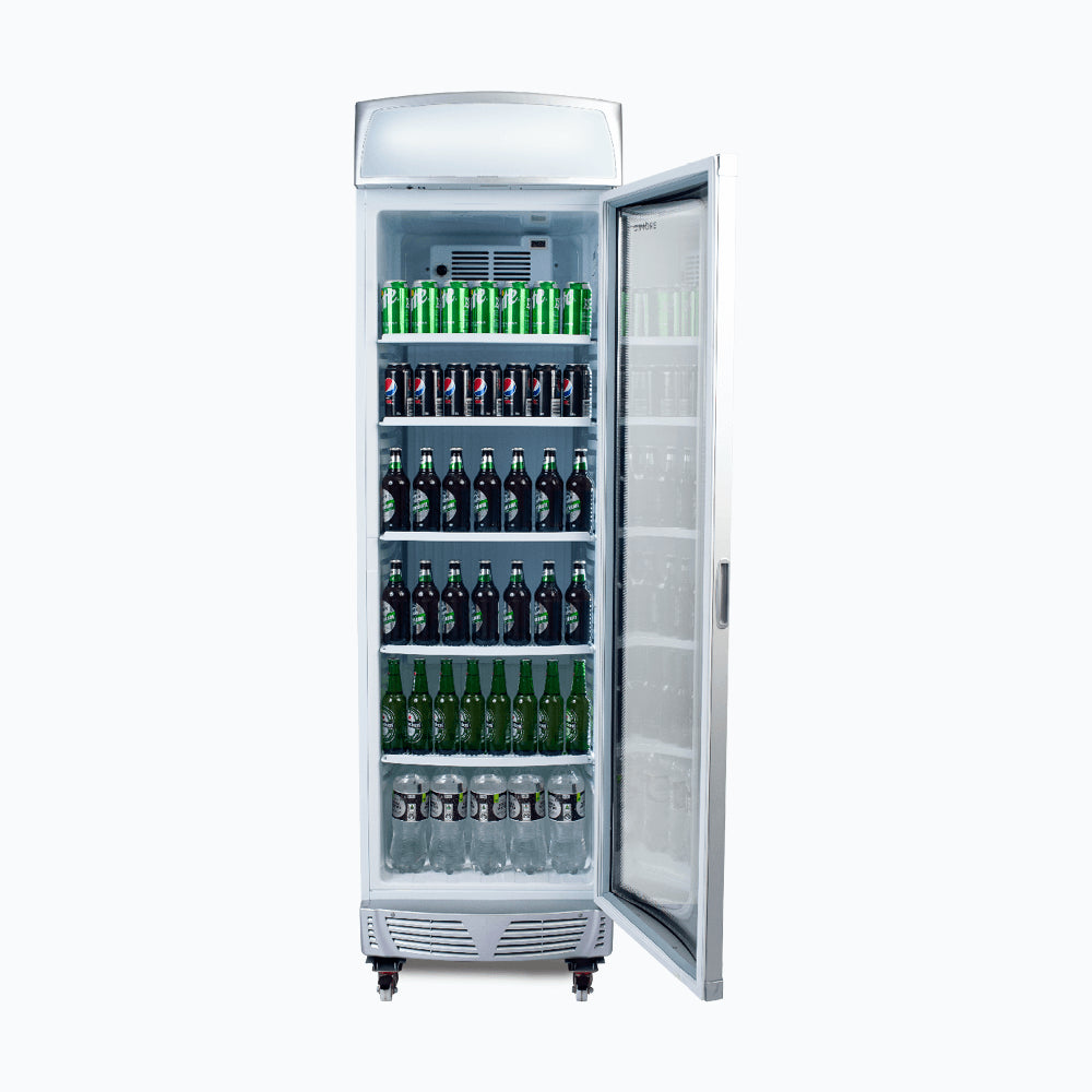Glass curved single door Merchandiser, 380 litres, display light box ...