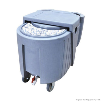 Insulated Ice Caddy with drain valve, 112 litre. 820x560x730h