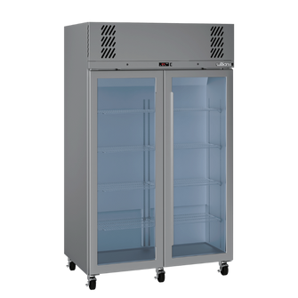 2 Glass Door Freezer, 1225mm, S/S, Pearl Star
