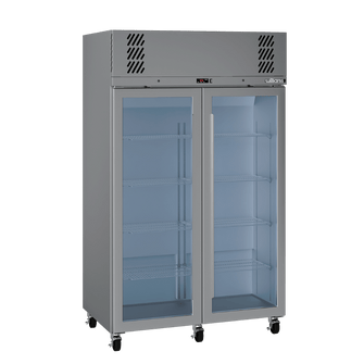 2 Glass Door Fridge, 1225mm, S/S, Pearl Star